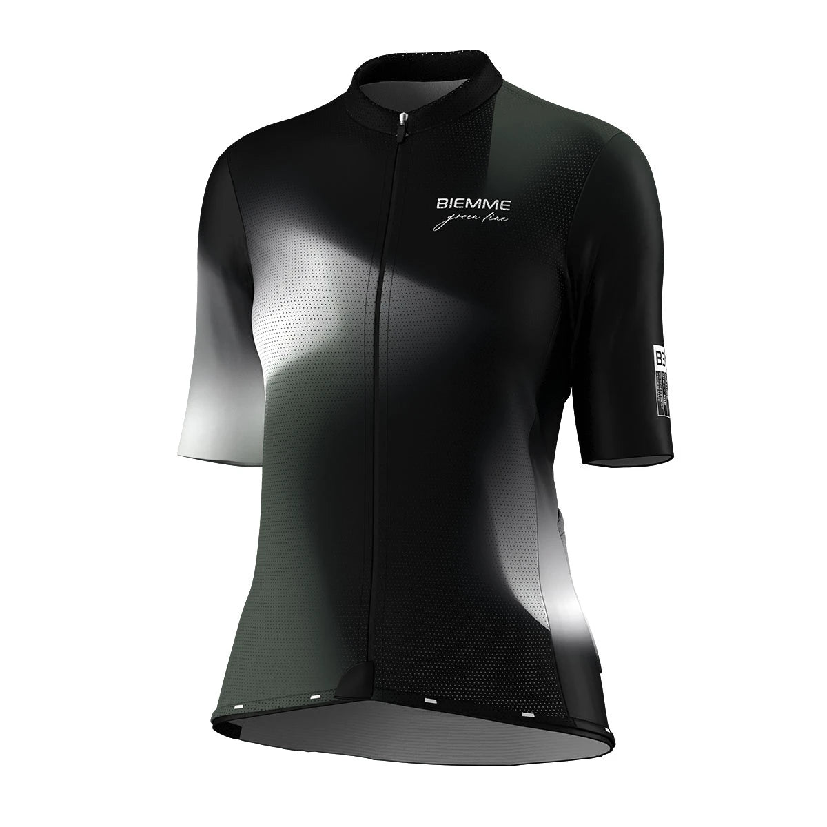 A11R2012L_NERO-VERDE_DAVANTI_BIEMMESPORT_MAGLIA_MANICA_CORTA_DONNA #colore_nero