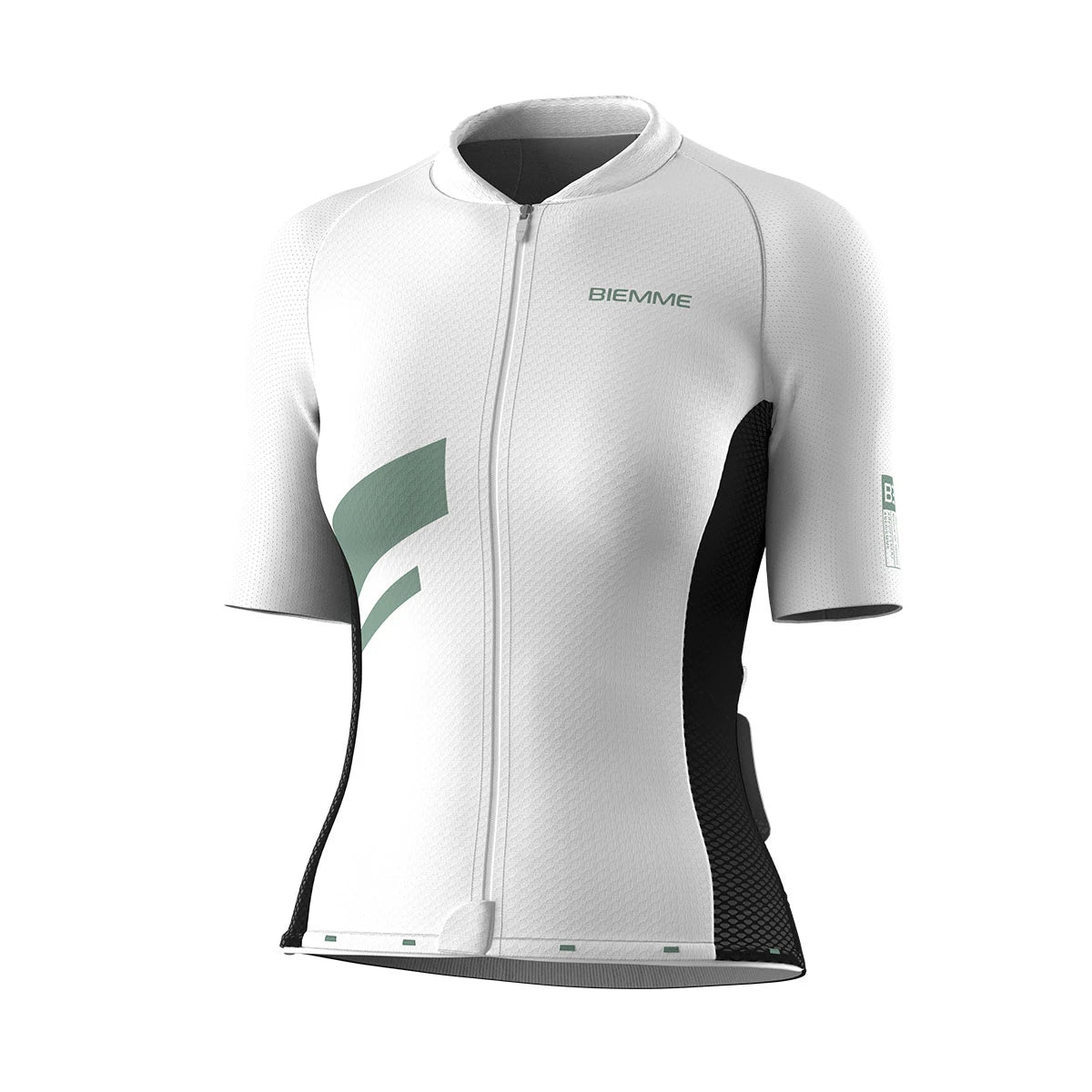 A12R2012L_BIANCO-NERO_DAVANTI_BIEMMESPORT_MAGLIA_MANICA_CORTA_DONNA #colore_bianco-nero