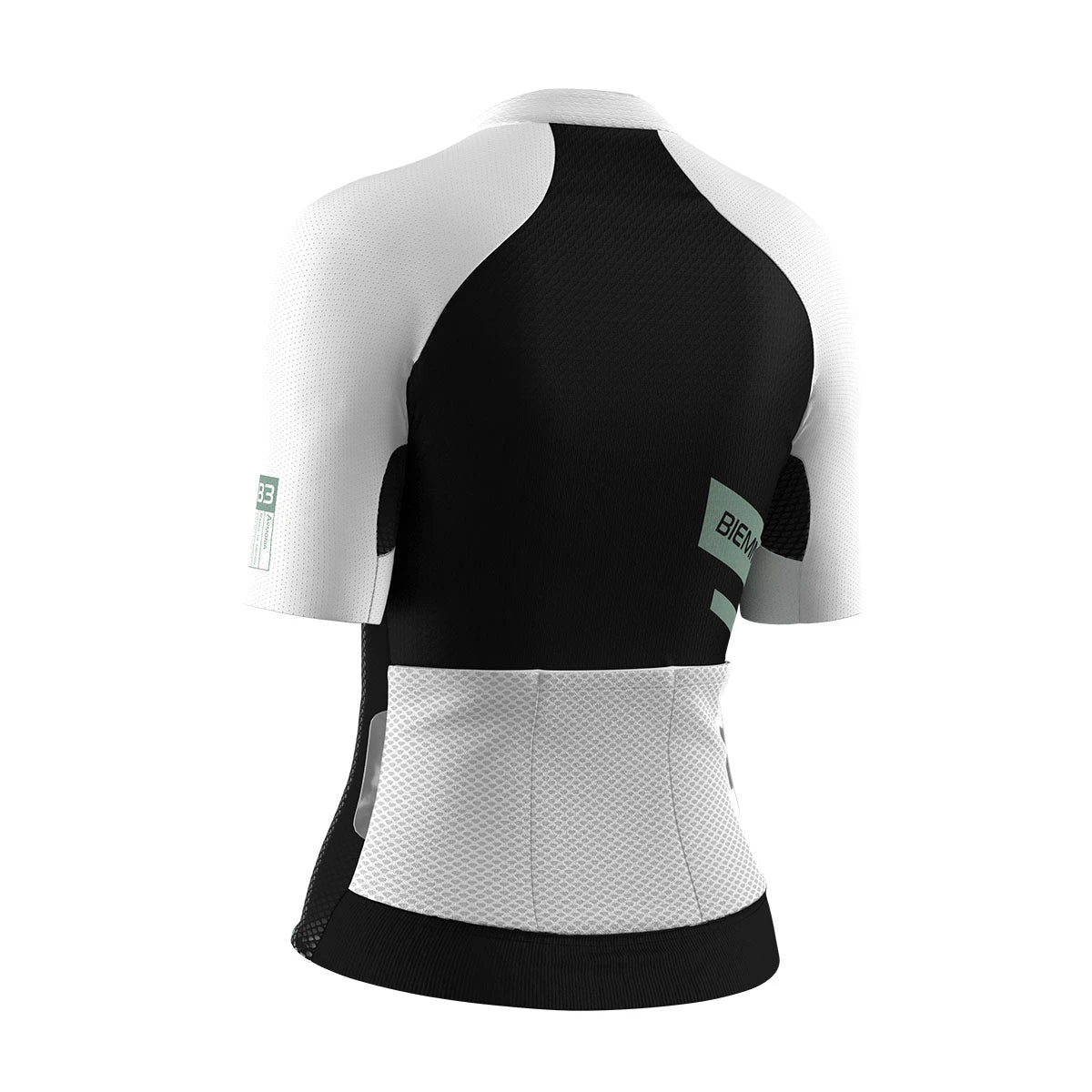 A12R2012L_BIANCO-NERO_DIETRO_BIEMMESPORT_MAGLIA_MANICA_CORTA_DONNA #colore_bianco-nero