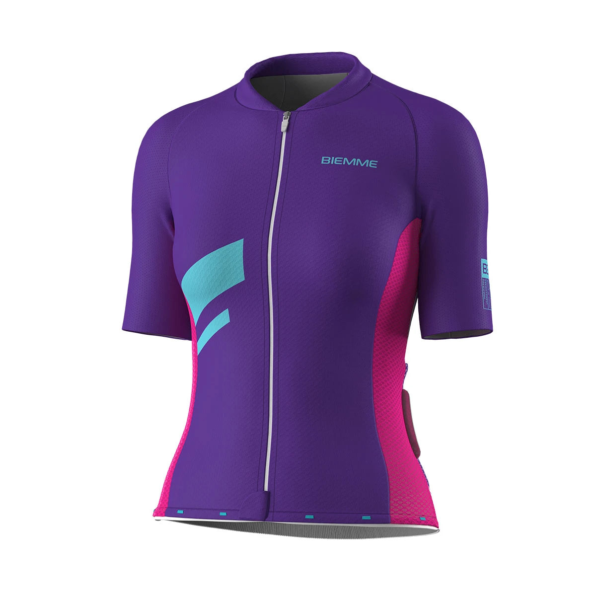 A12R2012L_VIOLA-BIANCO_DAVANTI_BIEMMESPORT_MAGLIA_MANICA_CORTA_DONNA #colore_viola-bianco