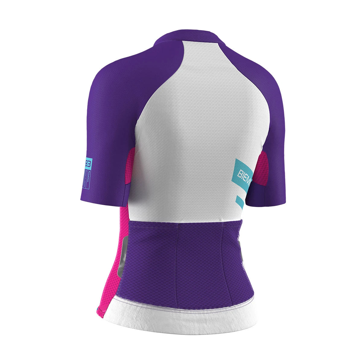 A12R2012L_VIOLA-BIANCO_DIETRO_BIEMMESPORT_MAGLIA_MANICA_CORTA_DONNA #colore_viola-bianco