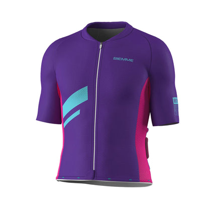 A12R2012M_VIOLA-BIANCO_DAVANTI_BIEMMESPORT_MAGLIA_MANICA_CORTA_UOMO #colore_viola-bianco